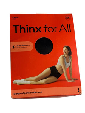 Women's Thinx for All Black Hi-Waist Leakproof Period Underwear 2X